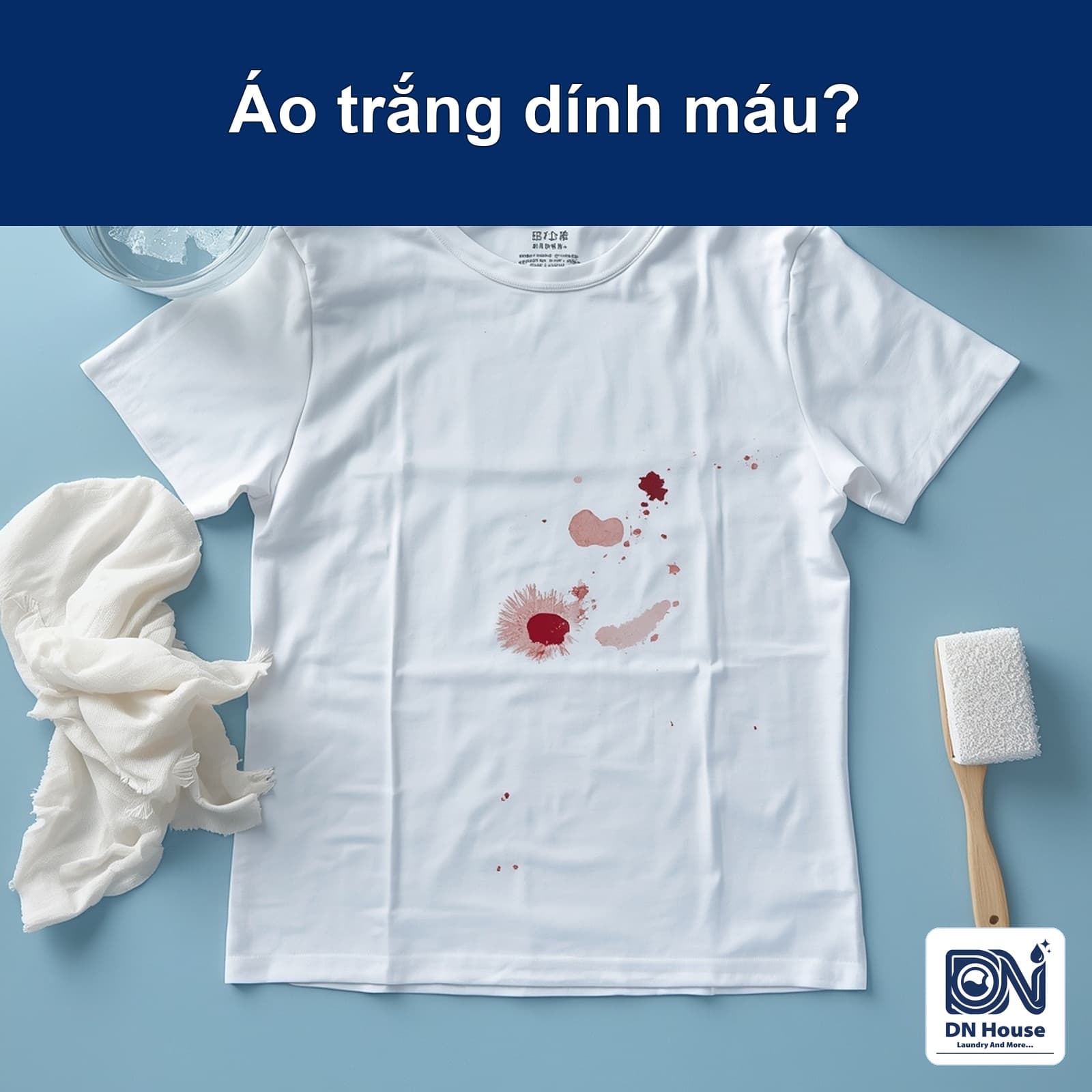 Cách tẩy vết máu mới và khô trên áo trắng an toàn