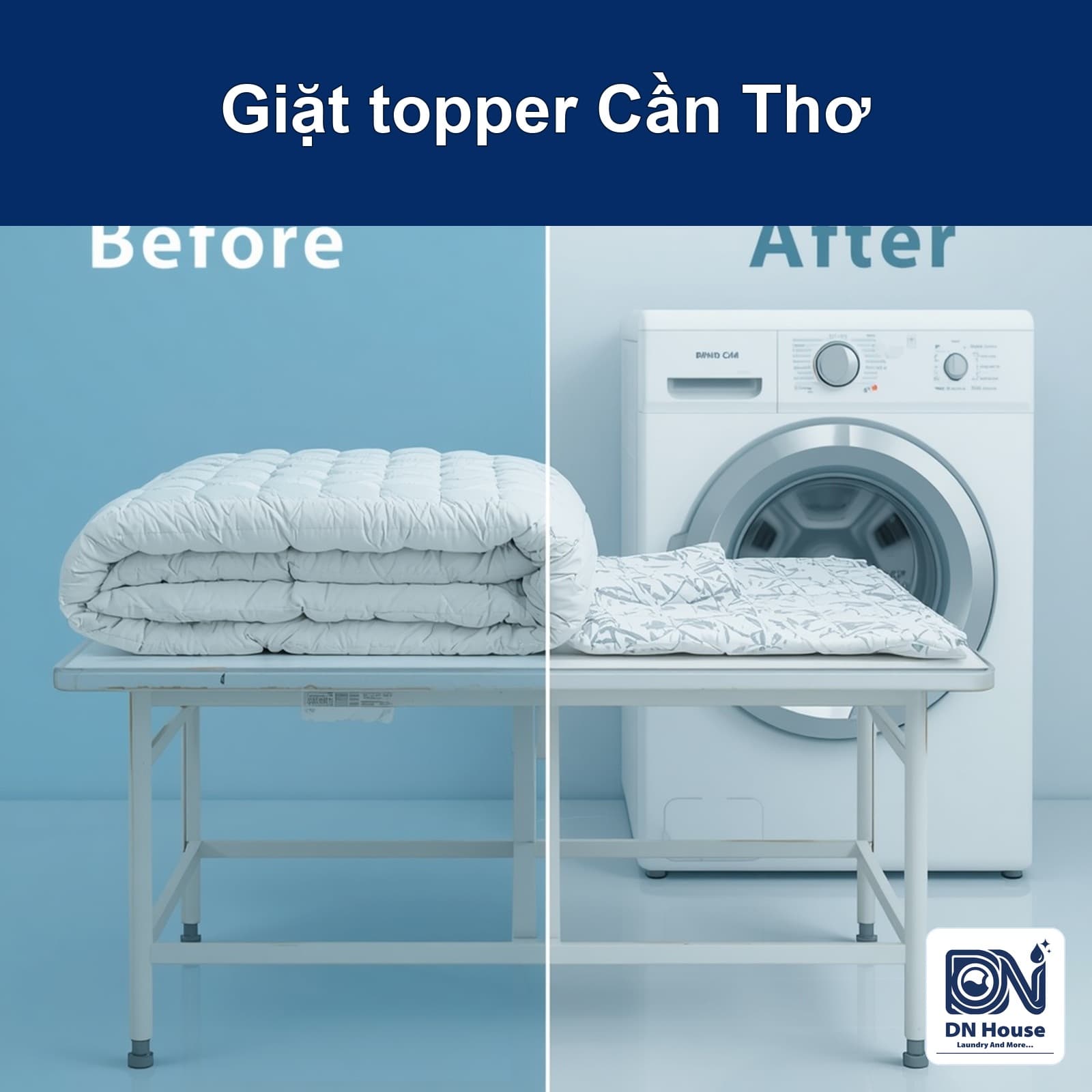 Giặt topper tại Cần Thơ: xử lý mùi ẩm và vết bẩn đúng cách