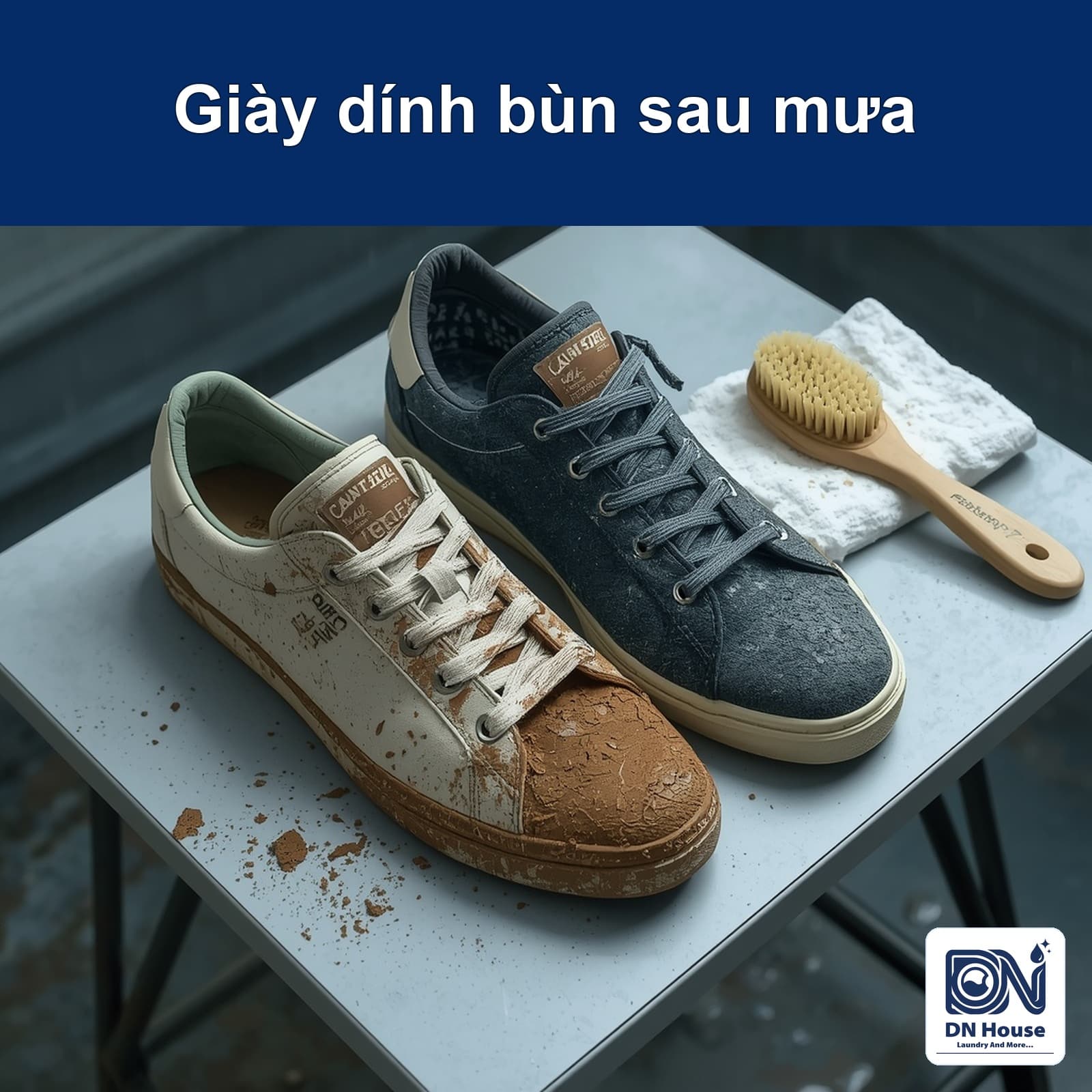 Giày dính bùn đất sau mưa: làm sạch thế nào để không hỏng keo?