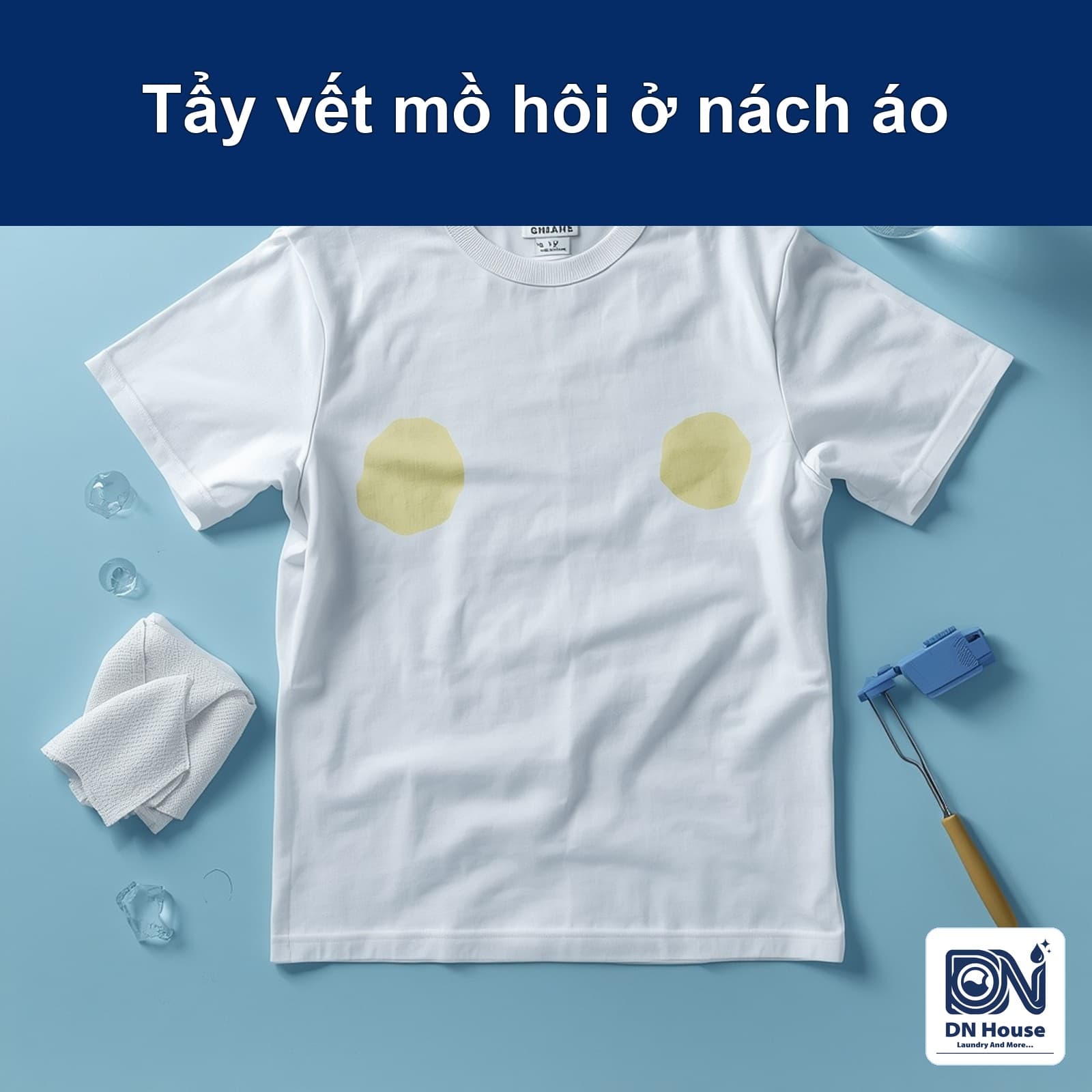 Cách tẩy vết mồ hôi và ố vàng ở nách áo